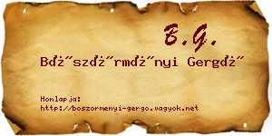 Böszörményi Gergő névjegykártya