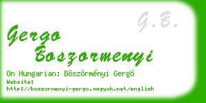 gergo boszormenyi business card